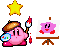 Kirby painting on canvas sprite