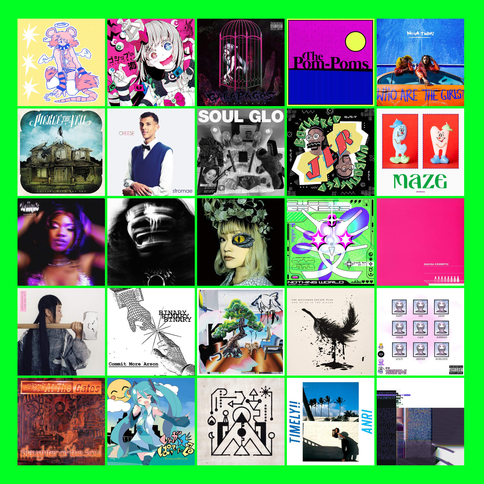 chart of my some enjoyed albums I just got through this year