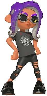 My octoling in a cute omega-3 goth outfit